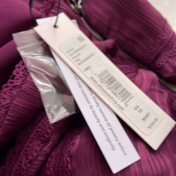 Alice plus Olivia Genevieve Spaghetti Strap Dress Boysnberry size 8 - Picture 10 of 13